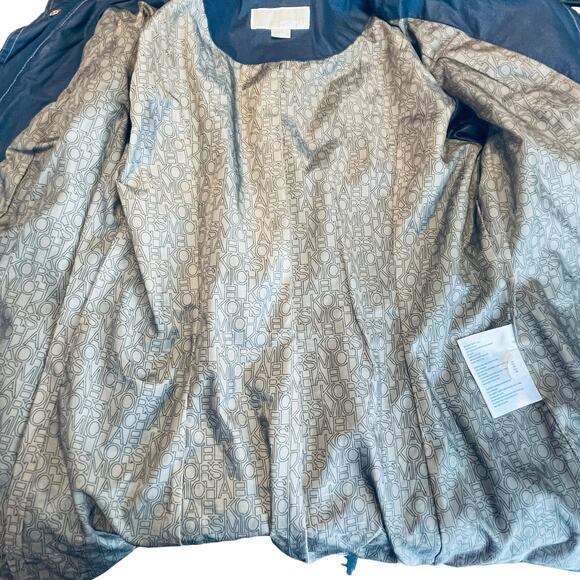 MICHAEL Michaels Kors Navy Blue Zip Adjustable Classic Raincoat Jacket S - Picture 9 of 12
